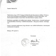 IGAZGATÓI TÁJÉKOZTATÓ LEVÉL